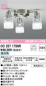 ���I�[�f���b�N OC257175NR LED�V�����f���A R15�����F �N���X2 ���M�����100W×3������ �����F �񒲌� �d�C�H���s�v �Ɩ���� �V��Ɩ� ���r���O����