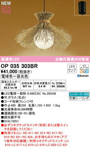 オーデリック OP035303BR LED和風ペンダントライト 白熱灯器具60W相当 R15高演色 クラス2 CONNECTED LIGHTING LC-FREE 調光・調色 Bluetooth対応 電気工事不要 照明器具 天井照明 吊下げ 和室向け