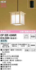 オーデリック OP035434NR LED和風ペンダントライト 白熱灯器具60W相当 R15高演色 クラス2 昼白色 非調光 電気工事不要 照明器具 天井照明 吊下げ 和室向け