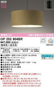 オーデリック OP252604BR LEDペンダントライト R15高演色 クラス2 白熱灯器具60W×3灯相当 CONNECTED LIGHTING LC-FREE 調光・調色 Bluetooth対応 引掛シーリング取付 照明器具 天井照明 吊下げ
