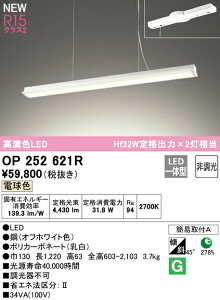 オーデリック OP252621R LED和風ペンダントライト Hf32W定格出力×2灯相当 R15高演色 クラス2 電球色 非調光 照明器具 天井照明 吊下げ 和室向け