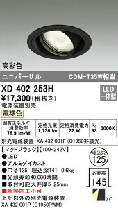 �I�[�f���b�N XD402253H LED���j�o�[�T���_�E�����C�g �{�́i��ʌ^�j PLUGGED�V���[�Y COB�^�C�v 31°���C�h�z�� ������125 �d���F C1950 CDM-T35W�N���X ���ʐF �Ɩ���� �V��Ɩ�