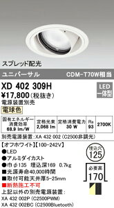 �I�[�f���b�N XD402309H LED���j�o�[�T���_�E�����C�g �{�́i��ʌ^�j PLUGGED�V���[�Y COB�^�C�v �X�v���b�h�z�� ������125 �d���F C2500 CDM-T70W�N���X �Ɩ���� �V��Ɩ�