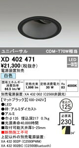 �I�[�f���b�N XD402471 LED���j�o�[�T���_�E�����C�g �{�́i�[�^�j PLUGGED�V���[�Y COB�^�C�v 34°���C�h�z�� ������125 ���F C2500 CDM-T70W�N���X �Ɩ���� �V��Ɩ�