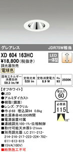 �I�[�f���b�N XD604163HC LED�O���A���X�x�[�X�_�E�����C�g�i�����a�j MINIMUM�i�~�j�}���j COB�^�C�v ������60 �ʑ����䒲�� �d���F 32° C600 JDR75W�N���X �Ɩ���� ���H�X�p �V��Ɩ�
