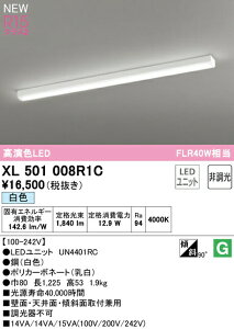 オーデリック XL501008R1C LEDベースライト LED-LINE R15高演色 クラス2 直付型 トラフ型 40形 2000lmタイプ FLR40W×1灯相当 非調光 白色4000K 照明器具 壁面・天井面・傾斜面取付兼用 店舗・施設向け 天井