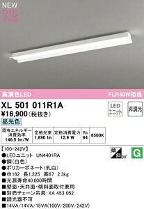 オーデリック XL501011R1A LEDベースライト LED-LINE R15高演色 クラス2 直付型 反射笠付 40形 2000lmタイプ FLR40W×1灯相当 非調光 昼光色6500K 照明器具 壁面・天井面・傾斜面取付兼用 店舗・施設向け 天