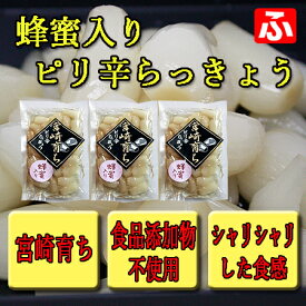 【九州育ち】蜂蜜入りピリ辛らっきょう（大薗漬物）270g×3袋〈旧宮崎育ち〉【送料無料】