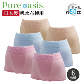 失禁ショーツ 女性用 ショーツ 6枚セット 3色(各2) 吸水 消臭 防水 軽失禁 失禁パンツ レディース ガードル パット装着 通気性 メッシュ素材 尿漏れ ちょい漏れ 残尿 ギフト