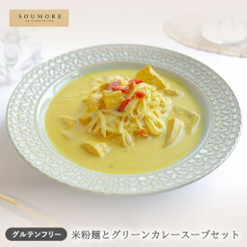SOUMORE 米粉麺とグリーンカレースープ セットグルテンフリー レトルト パウチ タイパ 時短 おかず 宝福一