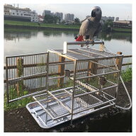 36*28*40cm ステンレス鋼 鳥 キャリーケージ 鳥用トラベルケージ(中型のオウム用) つや消しハンドル付き …