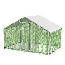鶏小屋 屋外 大型 亜鉛メッキ鋼製 鶏舎 高耐久 庭用 農場用 家禽ケージ ウサギハッチ 七面鳥 アヒル ガチョウ 歩行用 チキンラン アヒル