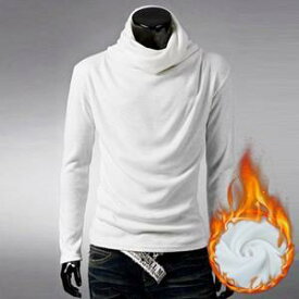 Tシャツ tシャツ メンズ 長袖 タートルネック 長袖tシャツ 無地 ボア付き 裏起毛 厚手 防寒 暖かい あったか カジュアル トップス 秋物