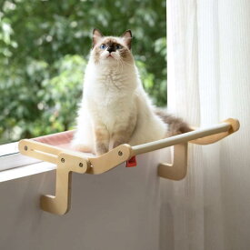 猫 ハンモック 引っ掛ける式 木製 猫窓につけるベッド 動きやすい 調節可能 猫 窓ハンモック 猫用 ハンモック 窓 日光浴 ストレス解消