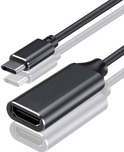 USB Type C to HDMI ϊ A_v^ 4KrfIΉ P[u TVfBXvCj^[p MacBook/MacBook Air/MacBook Pro/Galaxy S10 S10+ S9 S9+/Huawei/Surface Go/Chromebook/ȂǑΉ (ubN)