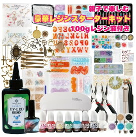 レジン スターターキット豪華 C シャカシャカが作れる 大容量レジン液100g着色剤 初心者 UV LEDライト【送料無料】UVレジン液 キッズ 親子でレジンセット小学生子供 福袋 誕生日 プレゼント