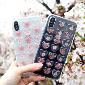 iPhone Design Case Heart Emboss Flower Glitter iPhoneケース クリア ハート エンボス フラワー 花 グリッター 立体的 アイフォンXR Xs Max Xs X 8 7 6s 6 8 7 6s 6プラス ブランド デザインケース スマートフォンケース スマホケース スマホカバー アイフォンケース