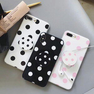 iPhone Case Cutie Dot iPhone �P�[�X �L���[�e�B�[ �h�b�g �z���C�g �u���b�N �X���[�� �z���_�[ �����O ���炵�� ���� �V���v�� tpu �f�� �P�[�X �A�C�t�H��XR Xs Max Xs X 8 7 8 7�v���X �u�����h �f�U�C