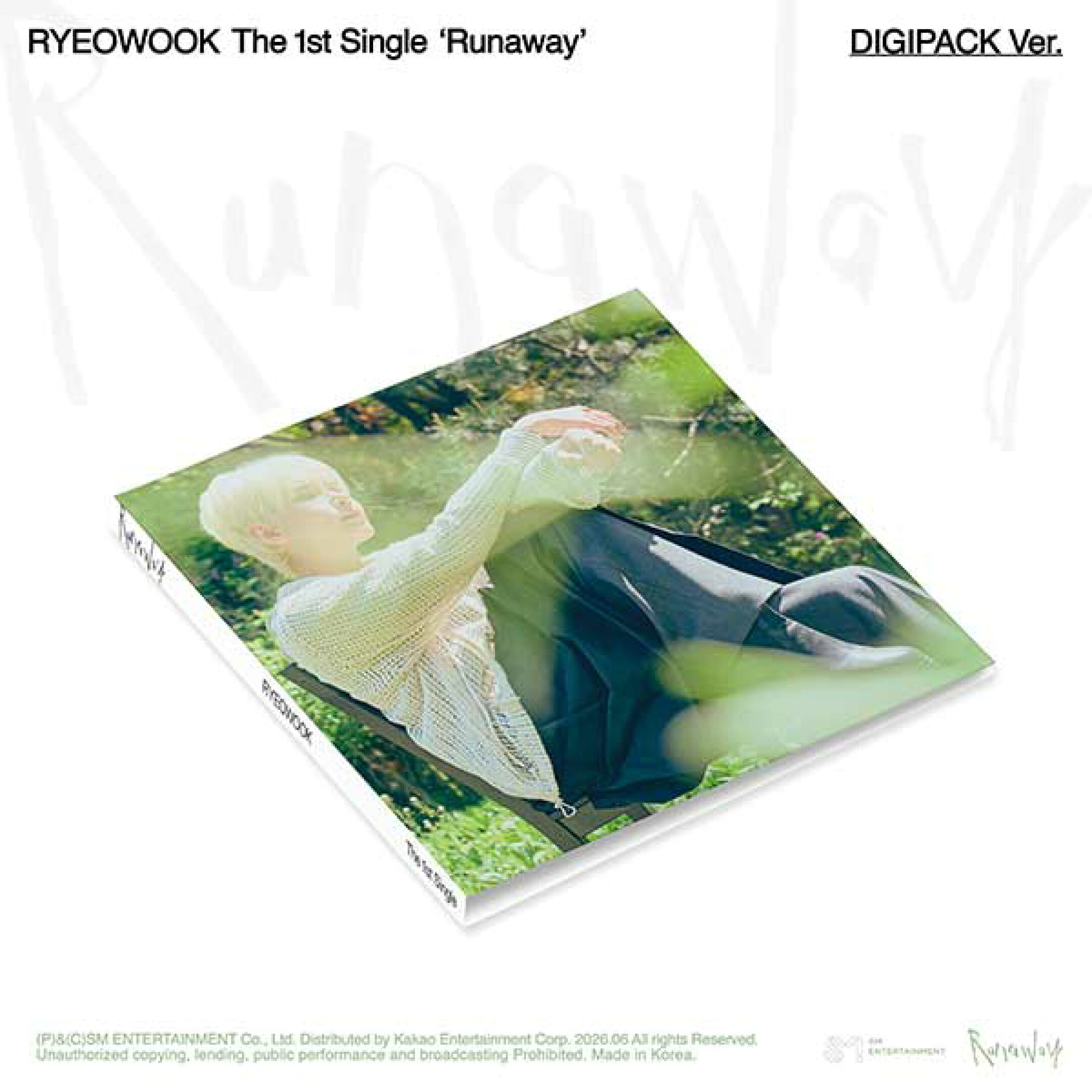 RYEOWOOK リョウク 1ST SINGLE ALBUM 【Runaway】 DIGIPACK Ver. 1集 シングル アルバム 韓国版 Super Junior スーパージュニア 韓国音楽チャート反映 SM 【送料無料】【日本国内発送】