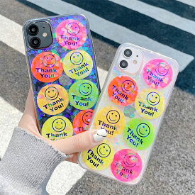 iPhone Thank You Smile Glitter Case アイフォン サンキュー スマイル グリッター ケース キラキラ ハート グリッター ケース カラフル ユニーク 韓国 アイフォン SE2 11 11 Pro 11 Pro Max XR Xs Max Xs X 8 7 8 7プラス スマートフォン スマホカバー アイフォンケース