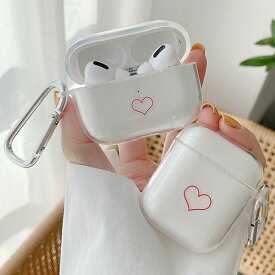 AirPods Pro Simple Heart Clear Case エアポッズ エアーポッズ プロ ケース カバー アクセサリー シリコン シリコーン ハート 愛 シンプル 可愛い かわいい 大人可愛い おしゃれ アップル apple 韓国 フック カラビナ AirPodsカバー エアポッズカバー エアーポッズカバー