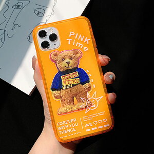 iPhone Orange Bear Case IW xA[ F N} IW NA lI ʂ h[ LN^[ CXg ACtH 12 SE2 11 11 Pro 11 Pro Max Xs X 8 7 8 7 X}[gtH X}zP[X X}z