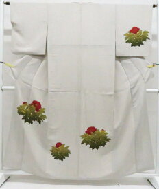 【中古】リサイクル着物 付下げ 一つ紋 花 着物 正絹 身丈約159.5cm 裄丈約62.5cm kyo8z04-629【リサイクル】宝の山