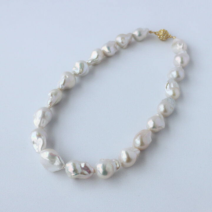楽天市場】バロックパールネックレス 【淡水真珠 専門店】16-19mm 本 