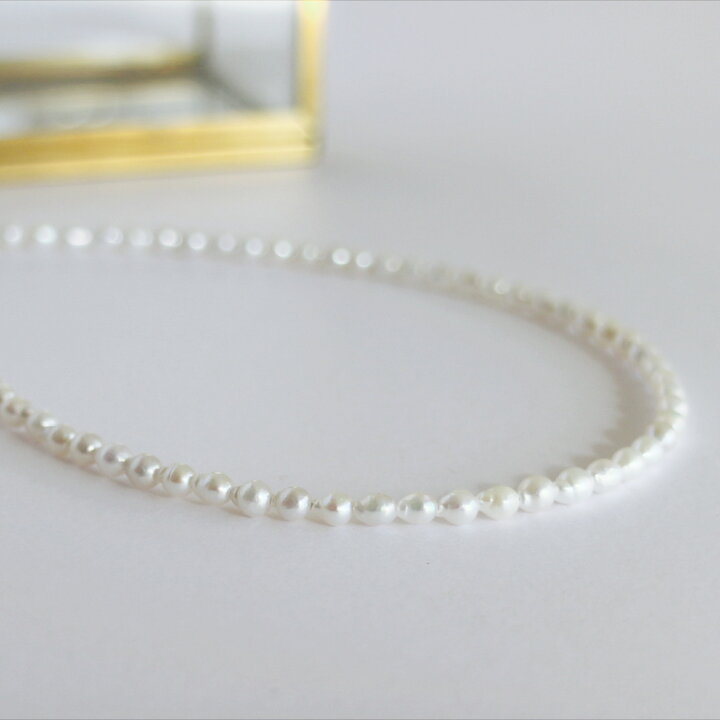 専用 淡水ベビーパール一連ネックレス3.5mm 39cm/5センチ延長 その③ 