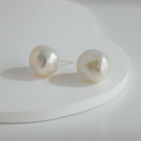 パールピアス 普段使い 大ぶり一粒 上品 バロック本真珠 12.5-13.5mm レディース アクセサリー 淡水パール ファッション