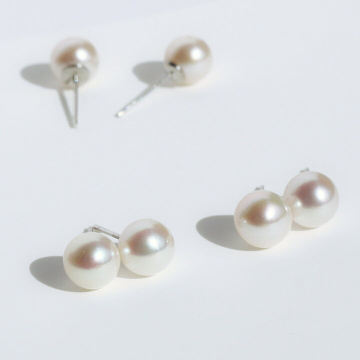 楽天市場】パール ピアス 【淡水真珠 専門店】冠婚葬祭 本真珠 7mm 7.5  