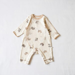 mocmof わんこ柄かんたんロンパース [ ベビー 赤ちゃんこども 子供 服 男の子 女の子 60 70 80 おしゃれ かわいい 出産祝い ギフト お祝い 誕生日プレゼント バースデー モクモフ もくもふ 犬 長