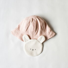 mocmof アニマル 日よけ付き ハット [ ベビー 赤ちゃん 男の子 女の子 44 46 48 おしゃれ かわいい ナチュラル 大人可愛い シンプル ギフト プレゼント 贈り物 お祝い 誕生日プレゼント バースデー 誕生日 モクモフ 出産祝い くま うさぎ 帽子 ]