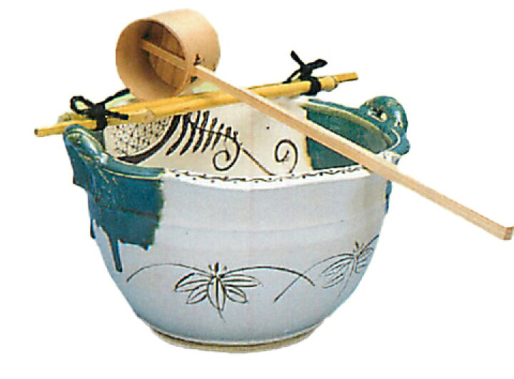 楽天市場】手洗鉢 織部 尺○（筏付）茶道具・露地道具 : 高砂 宇治園
