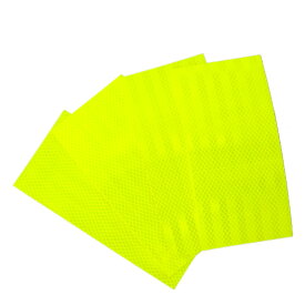 蛍光イエロー高輝度反射シート 4枚セット 220×100mm 　黄色 反射材 シール のり付き 【端材利用】車 バイク 標識 靴 壁 ブロック