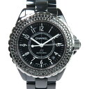 CHANEL　J12　H1417　automatic　シャネル　ブラックダイヤモンド　機械式　自動巻　腕時計　chanel　j12 h1417 　一年内部保証　【全国送料無料】【中古】【動画】