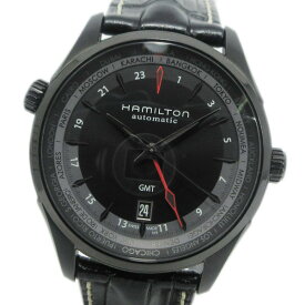 【HAMILTON】【H326850/H32685731】メンズ腕時計　GMT ジャズマスター　限定モデル　機械式　SS×革ベルト　中古ランクA【全国送料無料】【あす楽対応】【中古】