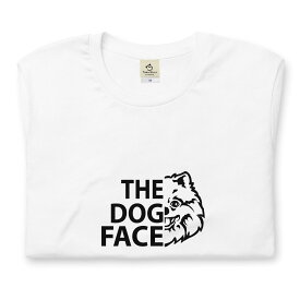 ポメラニアン THE DOG FACE 犬tシャツ イヌ柄 犬柄 服 いぬ柄 シャツ 誕生日プレゼント 彼女 犬好き かわいい おもしろ 可愛い いぬ イヌ 犬 メンズ レディース ペアルック おしゃれ 猫柄生地