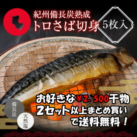 【ポイント10倍セール対象】プレミア和歌山特別賞 紀州備長炭熟成 とろサバ （5枚） セット ひもの 干物 干物セット お取り寄せ 切り身 無添加 詰め合わせ 大容量 魚 真空パック 漬魚 家庭用 焼き魚 和食 冷凍食品 高下水産 さば 鯖 とろ鯖