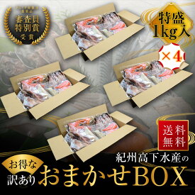 ポイント10倍　プレミア和歌山特別賞 紀州備長炭熟成 訳あり （ おまかせ BOX 4kg ） ひもの 干物 干物セット お取り寄せ 切り身 無添加 詰め合わせ 大容量 訳あり 訳ありセット 魚 真空パックさかな セット 冷凍 西京漬け アジ ほっけ シャケ さわら ひらす さば 鯖 カレイ