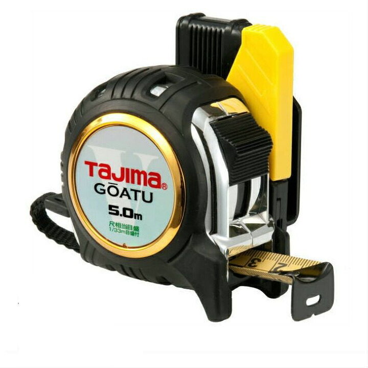 【タジマ】[GASFGL2550S] (4975364120243) 剛厚セフＧロック２５　５ｍ尺　巻尺 メジャー 測定 測量 距離 5m マグネット爪 ダブルマグ ロック機構 建設 建築 土木 工事 現場 作業 プロ 業務用 DIY 長さ測定用 剛厚テープ ストロングテープ コンパクト 弾性樹脂 全身ガード