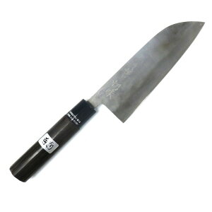 入魂 古式鍛造 梨地 三枚打 三徳包丁 165mm 栗柄【ステンレス割込/白紙1号/栗柄/播州三木・稲岡金物】