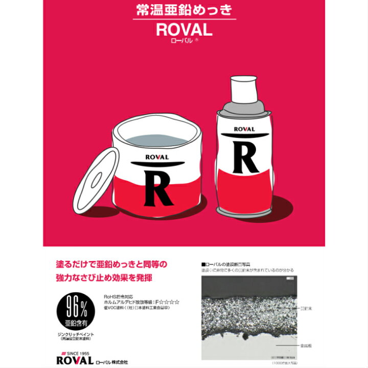 楽天市場】ROVAL ローバル スプレー 300ml R-300ML【ローバル 錆止め 