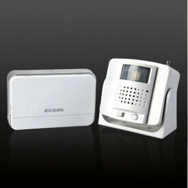 単3電池使用受信発声器付き　人が通るとお知らせ！人感センサー 無線 玄関チャイム ワイヤレスチャイム メロディ12種類搭載 来客お知らせ 防犯 ◇ ドアチャイム　送料無料