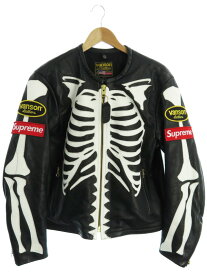 【Supreme】【2017AW】【Leather Bones Jacket】【Vanson】シュプリーム『レザージャケット sizeS』メンズ 1週間保証【中古】