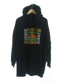 【GUCCI】グッチ『ロゴ スウェットプルオーバーパーカー sizeL』610144 XJB8V レディース 1週間保証【中古】