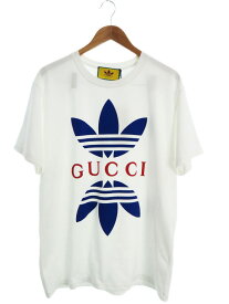 【GUCCI】グッチ『アディダス ロゴ コットンジャージー Tシャツ sizeM』548334 XJEMJ メンズ 半袖Tシャツ 1週間保証【中古】