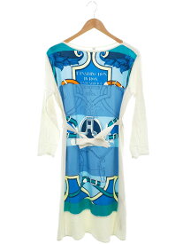 【HERMES】エルメス『ツイルレーヌ 切替 ニット 長袖ワンピース L’INSTRVCTION DV ROY 帝王学 size34』レディース 1週間保証【中古】