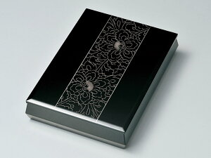 【受注生産品】プラチナ牡丹彫 文庫(A4サイズ) 黒 1個:木製漆塗り 日本製 書類入れ デスク 御祝 記念品 プレゼント ギフト 母の日 雑貨 日本製 国産