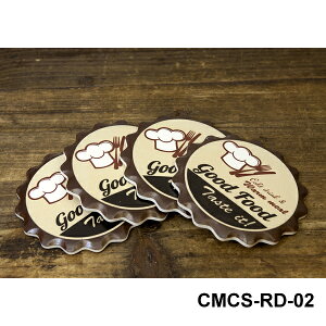 ★セラミック コースター 4枚セット (goodfood) ★アメリカン雑貨 アメリカ雑貨 陶器 セラミックコースター コルク 雑貨 おしゃれ かっこいい 人気